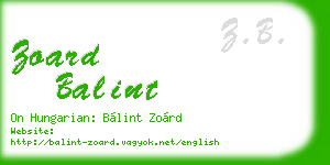 zoard balint business card